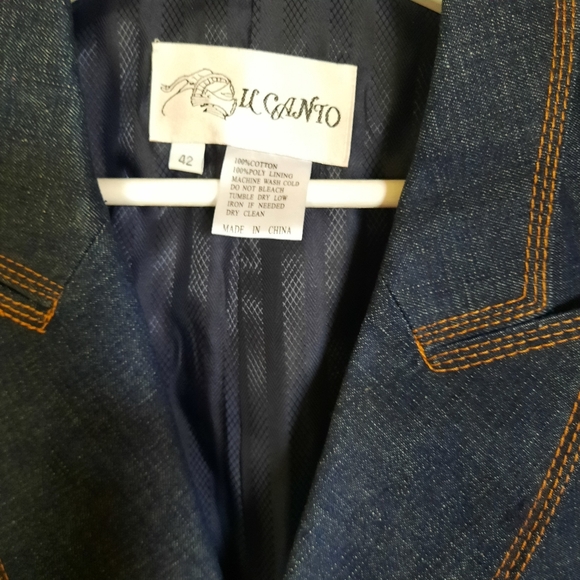 Il Canto Men's Blue Vest with Faux Leather Trim Streetstyle Dapper - Picture 7 of 8